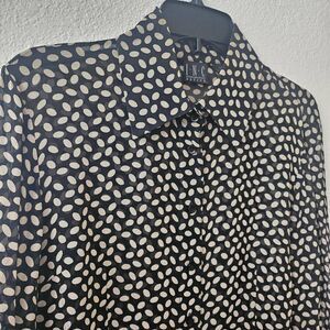 I.N.C. Crepe Black & Cream Neutral Effortless Summer Resortwear Essential: Petit